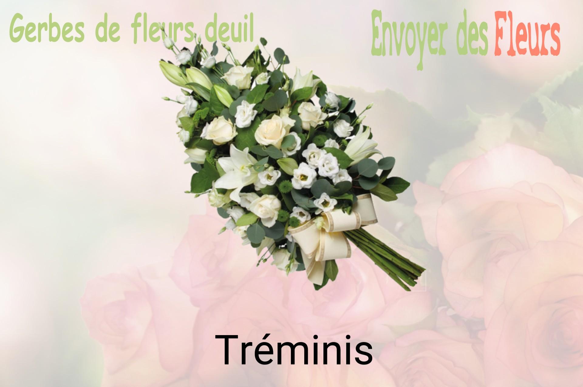 Gerbe de fleurs de deuil livrée à Tréminis